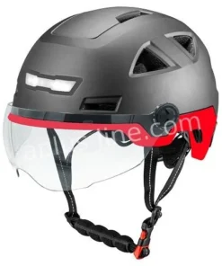 Helm Vito E-light Mit Visier Glanz Schwarz + Rot (Speed Pedelec)
