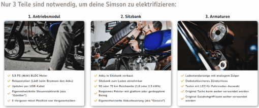 Elektro-Umbausatz für Simson Schwalbe
