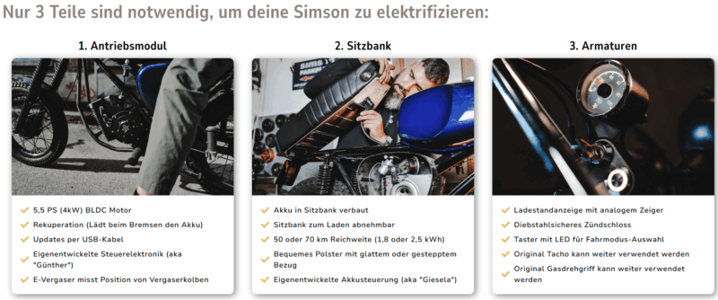 Elektro-Umbausatz für Simson Schwalbe